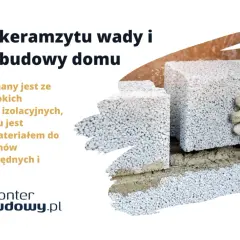 Budowa domu z keramzytu: wady i zalety. Ręka w rękawicy układa pustaki keramzytowe, tworząc ścianę.