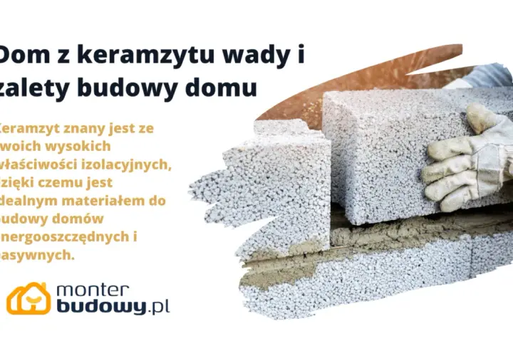 Budowa domu z keramzytu: wady i zalety. Ręka w rękawicy układa pustaki keramzytowe, tworząc ścianę.